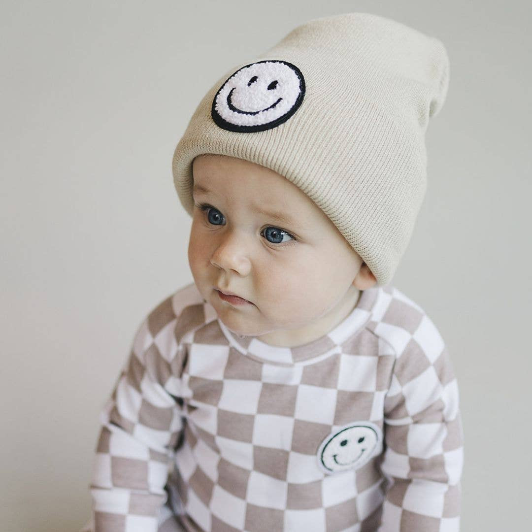 Smiley Baby & Kids Beanie | Beige