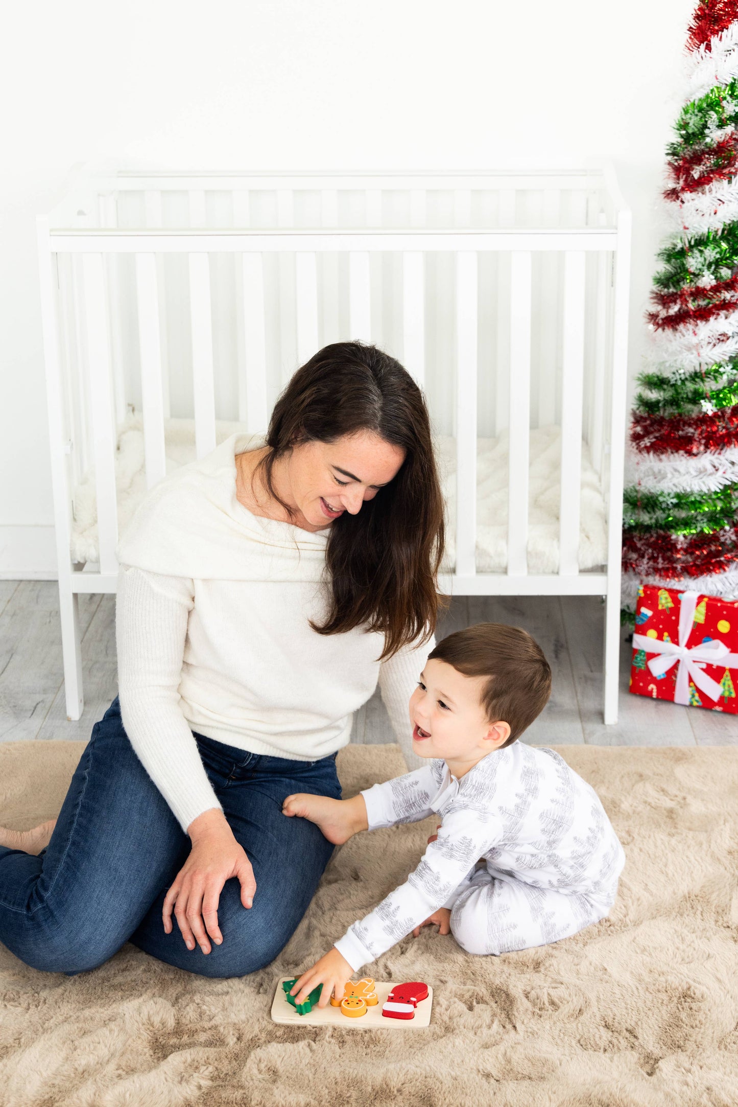 Wooden Christmas Holiday Puzzle, Montessori Learning Toy